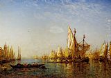 Felix Ziem Canvas Paintings - Shipping on the Grand Canal Venice